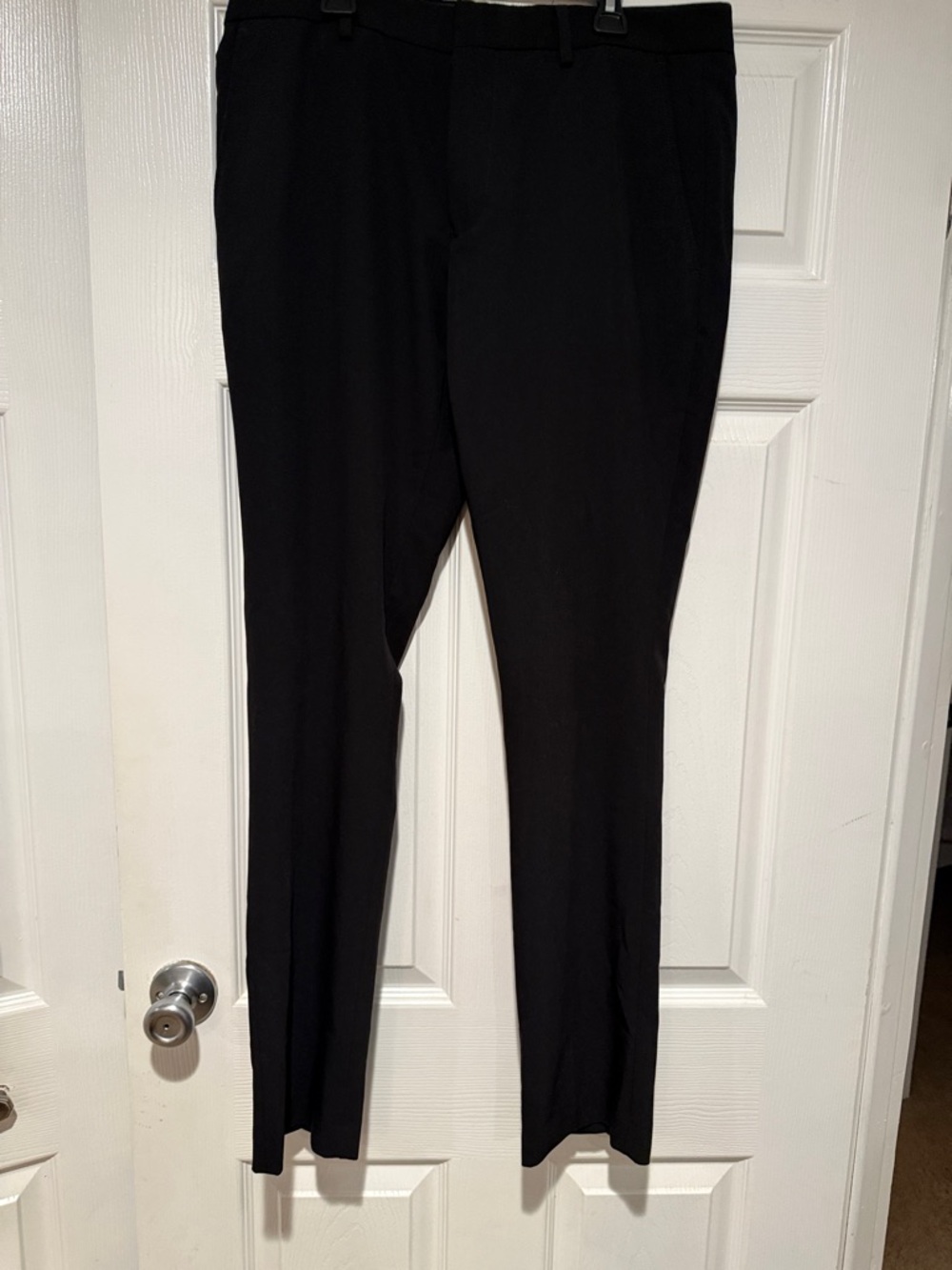 Egara Black Dress Pants with Orange Floral Waistband Accent